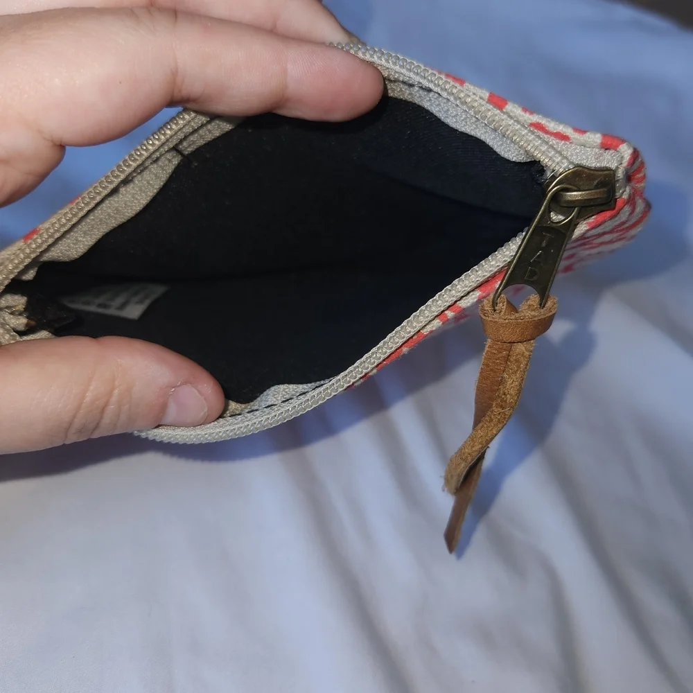 Mongoose Orange And Brown Canvas Pouch With Leather Corners